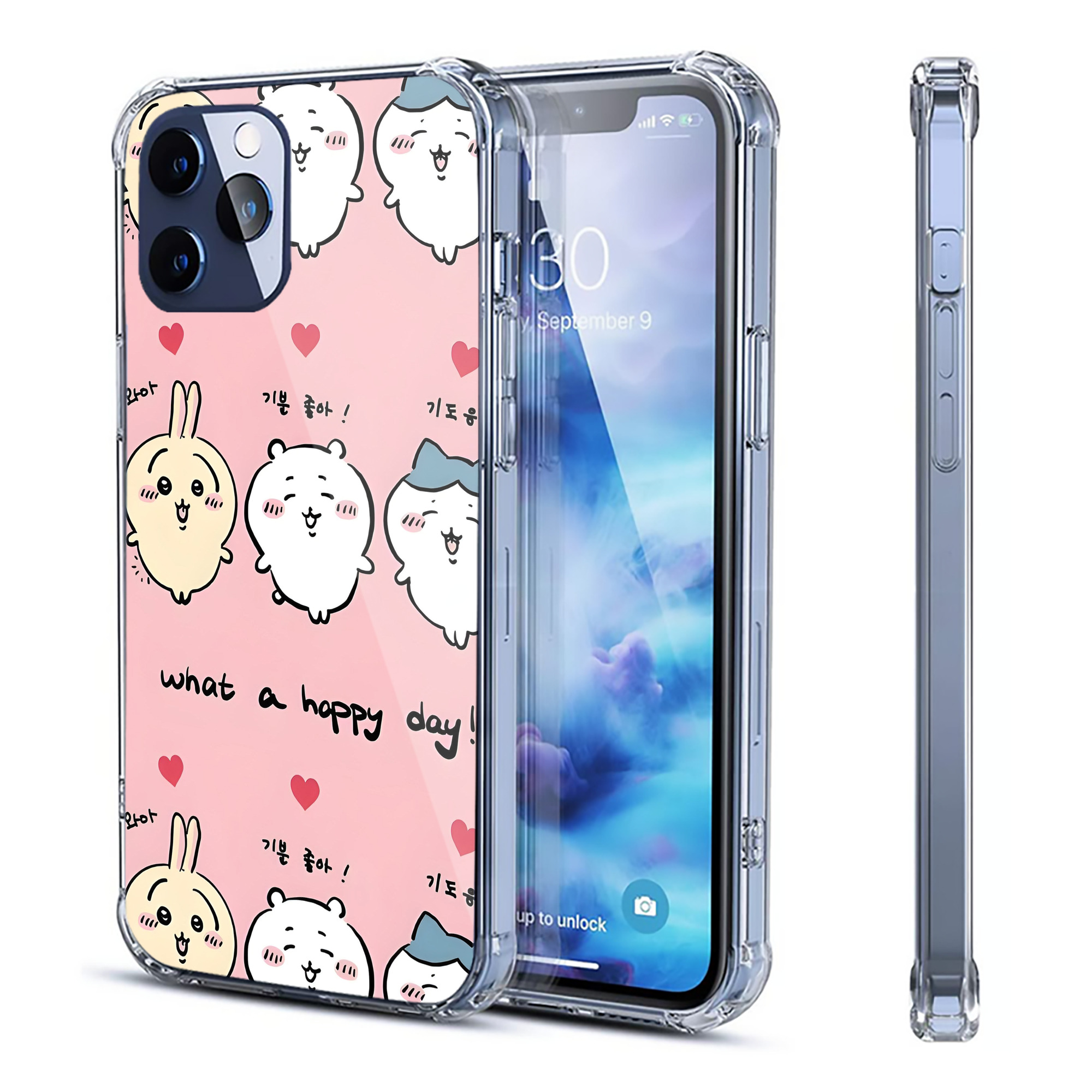 （画像用） ちいかわ Chii-kawa 【iPhone 12シリーズ対応】透明スマホケース（クリアソフトケース）